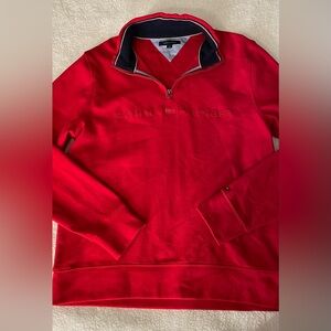 Tommy Hilfiger Men's Zip-Up Red Sweater